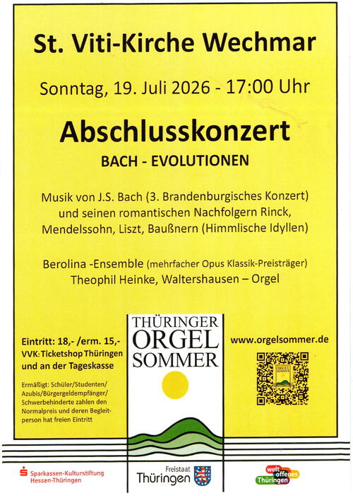 Abschlusskonzert des Thüringer Orgelsommers 2026