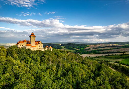 Die Wachsenburg aus der Vogelperspektive