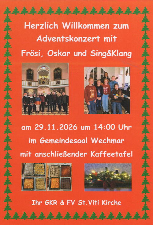 Adventskonzert mit Frösi, Oskar und Sing