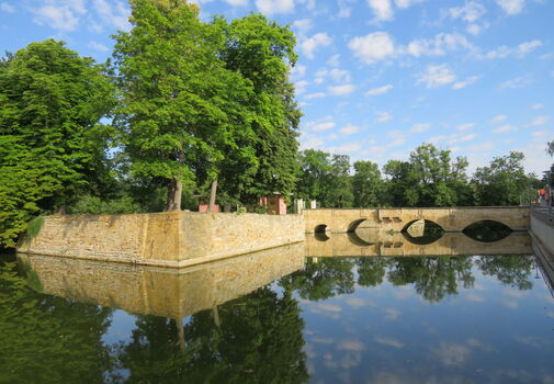 Insel der ehemaligen Wasserburg in Günthersleben