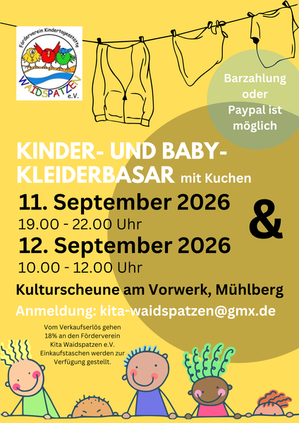 Kinder-und Baby-Kleiderbasar mit Kuchenverkauf